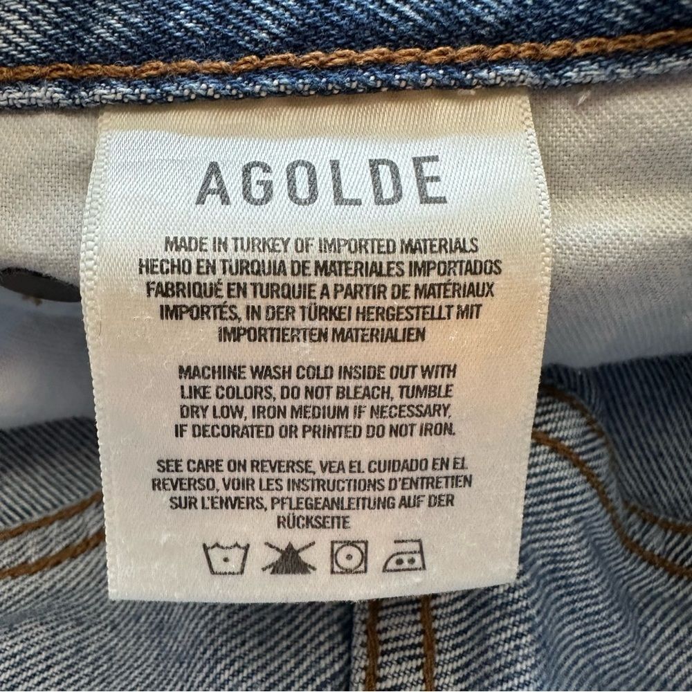 AGOLDE 90's Mid Rise Loose Distressed Jeans in Major Size 24 - Picture 9 of 13